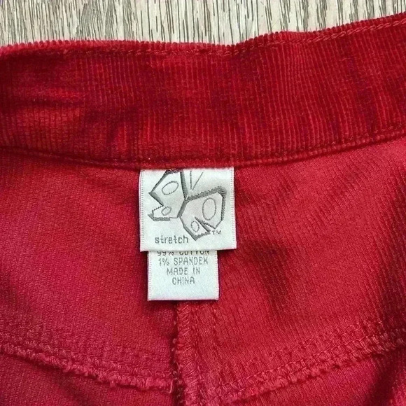 stretch women’s red corduroy pants - Picture 9 of 10